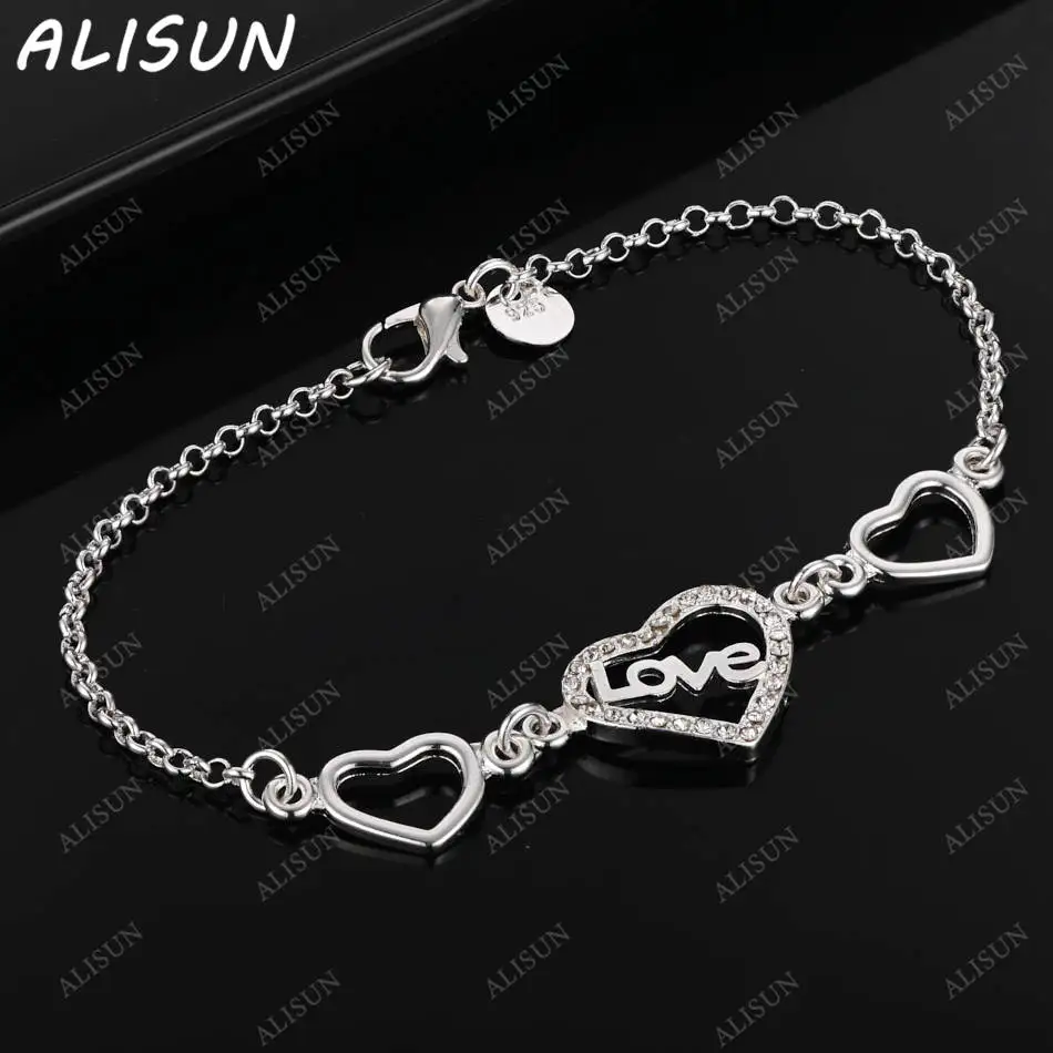 ALISUN 925 Sterling Silver Zircon Heart Thin Bracelets For Women Creativity Gifts Street All-match Party And Daily Wear
ALISUN 925 Sterling Silver Zircon Heart Thin Bracelets For Women Creativity Gifts Street All-match Party And Daily Wear