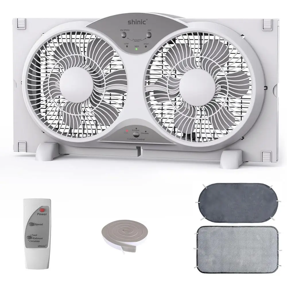 9 Inch Dual Window Fan - Silent, Reversible Airflow, 3 Speeds, Adjustable Width 23.5-37, ETL Certified for Home Use
9 Inch Dual Window Fan - Silent, Reversible Airflow, 3 Speeds, Adjustable Width 23.5-37, ETL Certified for Home Use