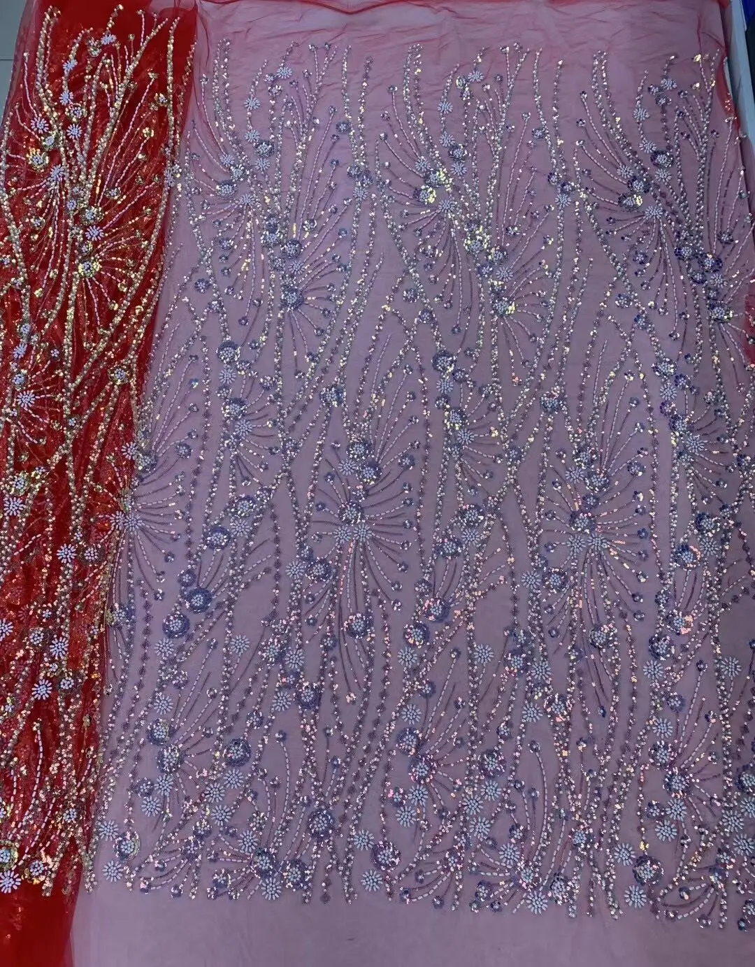 African Lace Fabric Luxury French Sequins Mesh Lace Fabric SYJ-14013611 Beaded For Wedding Dress
African Lace Fabric Luxury French Sequins Mesh Lace Fabric SYJ-14013611 Beaded For Wedding Dress