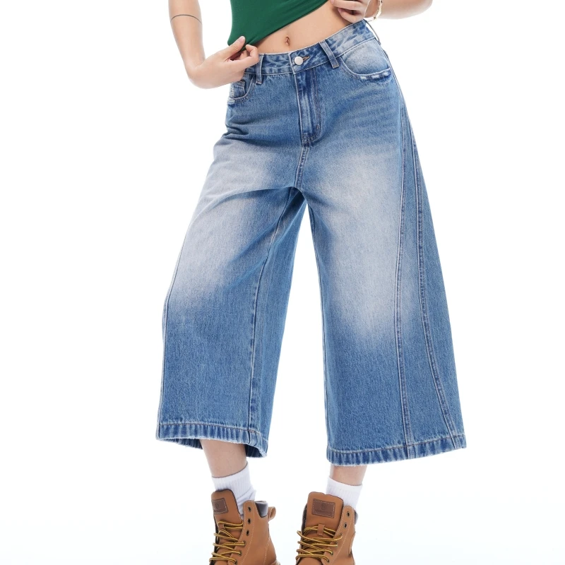 2026 summer brand clothing women's straight leg loose denim cropped pants popular casual high waisted women's wide leg pants
2026 summer brand clothing women's straight leg loose denim cropped pants popular casual high waisted women's wide leg pants