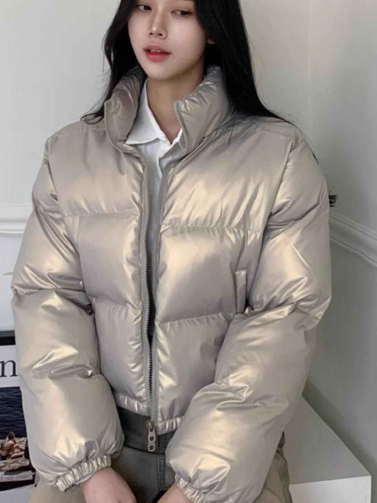 Women's ort Puffer Jaet Cotton down Coat Loose Fit Slimming Bread Sle Upperwear Stand Collar Winter Versatile Outerwear
Women's ort Puffer Jaet Cotton down Coat Loose Fit Slimming Bread Sle Upperwear Stand Collar Winter Versatile Outerwear
