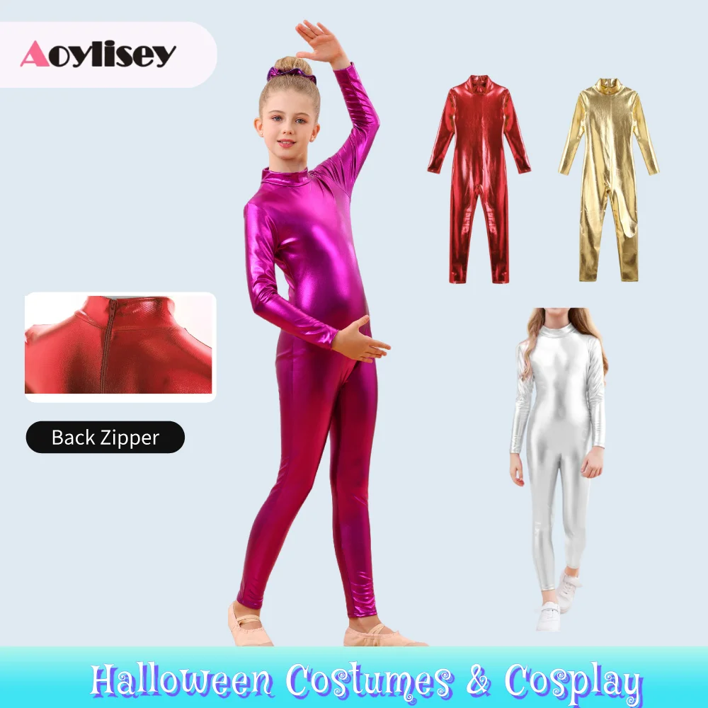 Girls Shiny Metallic Unitards Dance Wear Gymnastics Leotards Dancewear Stage Performance Show Suit Halloween Costume Cosplay
Girls Shiny Metallic Unitards Dance Wear Gymnastics Leotards Dancewear Stage Performance Show Suit Halloween Costume Cosplay