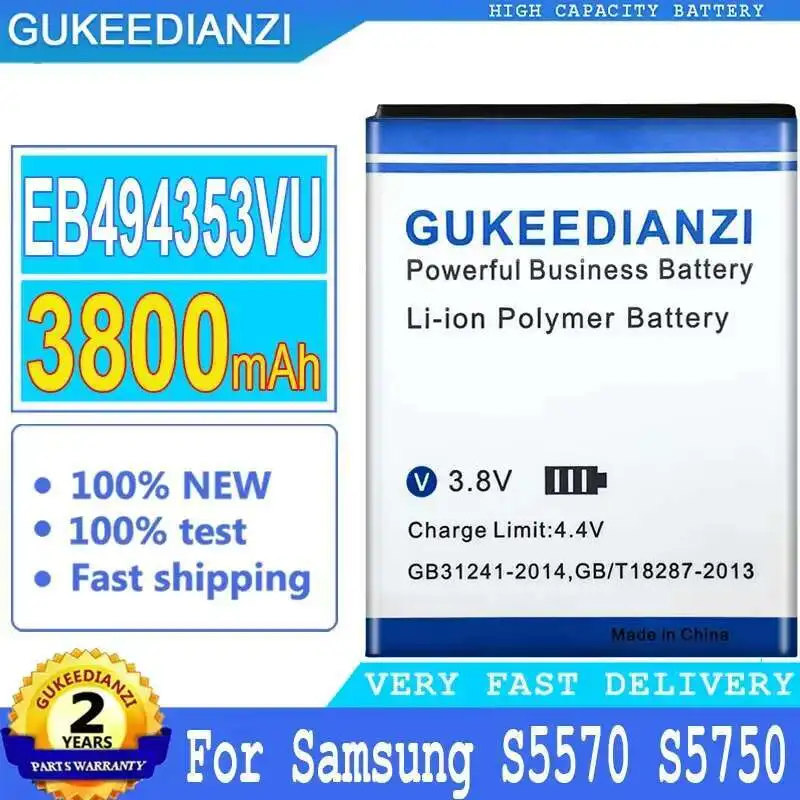 3800 мАч аккумулятор для мобильного телефона EB494353VU для Samsung Galaxy Mini GT S5570 S5250 S5330 S5750 S7230 T499 GT-I5510 надежное питание
3800 мАч аккумулятор для мобильного телефона EB494353VU для Samsung Galaxy Mini GT S5570 S5250 S5330 S5750 S7230 T499 GT-I5510 надежное питание