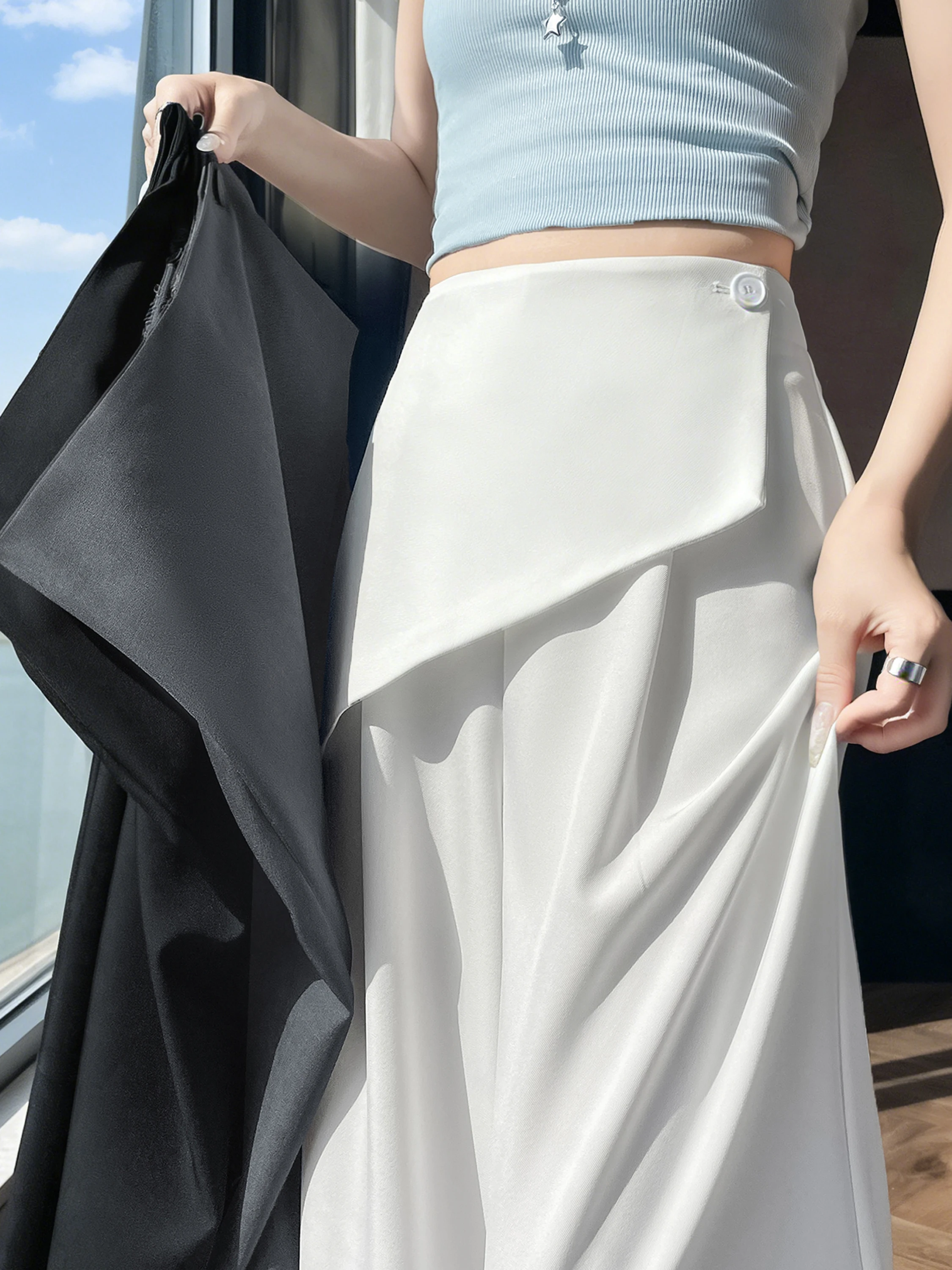 Casual High Waist Wide Leg Pants Women's Summer New Small Size Slimming Drapey Floor-Length Trousers Korean Style Commute
Casual High Waist Wide Leg Pants Women's Summer New Small Size Slimming Drapey Floor-Length Trousers Korean Style Commute
