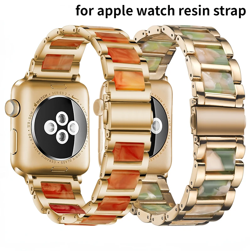 Resin+Metal Strap For Apple Watch 49mm 45mm 44mm 42mm 41mm 40mm 38mm Resin Bracelet Wristband iWatch Ultra 8 7 6 5 4 3 SE band
Resin+Metal Strap For Apple Watch 49mm 45mm 44mm 42mm 41mm 40mm 38mm Resin Bracelet Wristband iWatch Ultra 8 7 6 5 4 3 SE band