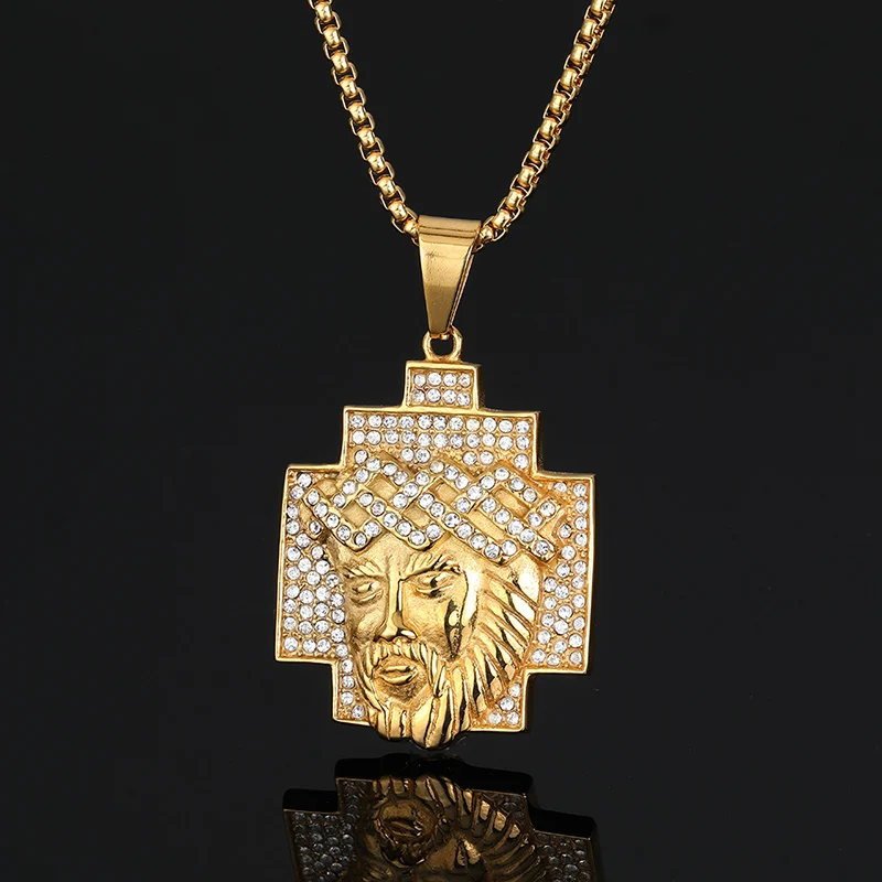 Hip Hop Bling Iced Out Stainless Steel JESUS PIECE Cross Pendants Necklace for Men Rapper Jewelry Gold Silver Color
Hip Hop Bling Iced Out Stainless Steel JESUS PIECE Cross Pendants Necklace for Men Rapper Jewelry Gold Silver Color