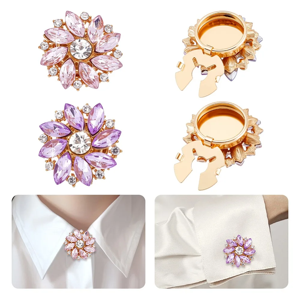 4Pcs 2 Colors Alloy Rhinestone Cufflinks Golden Flower Medium Purple 28mm 2pcs/color
4Pcs 2 Colors Alloy Rhinestone Cufflinks Golden Flower Medium Purple 28mm 2pcs/color
