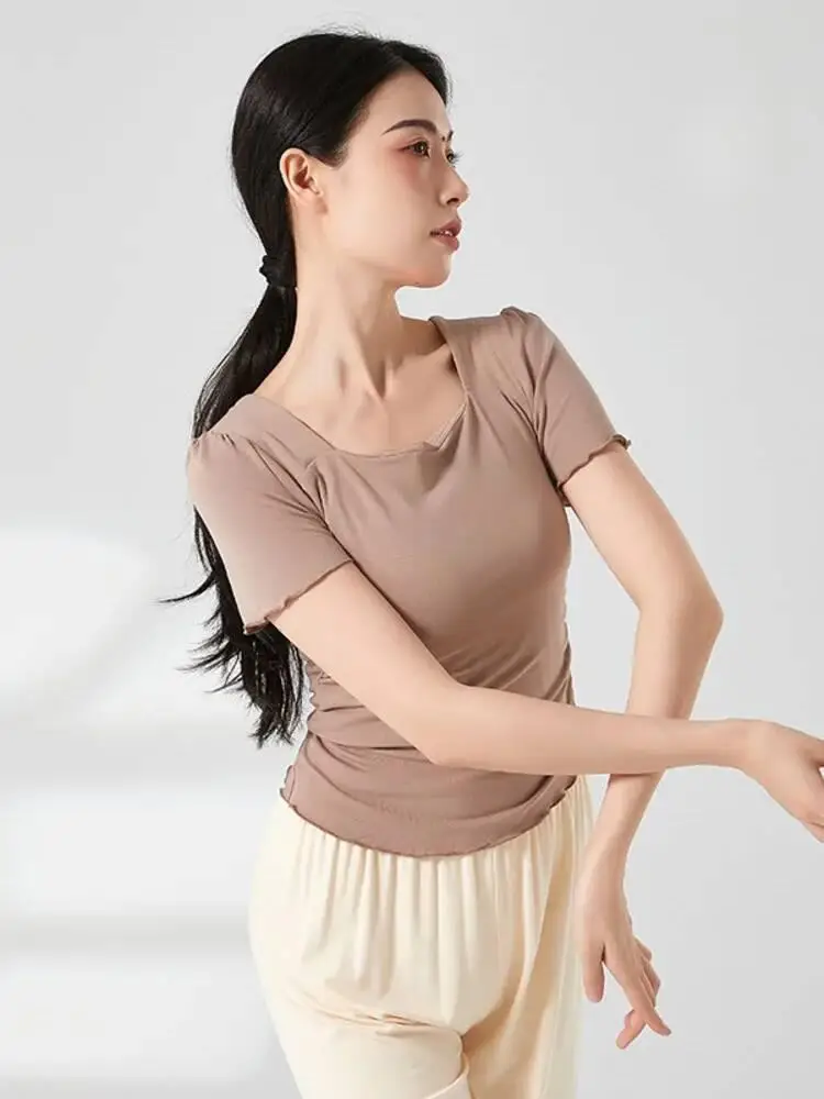 Solid Color Square Neck Short Sleeve Dance Top for Women Modern Stage Performance Contemporary Practice Costume Stretchy Shirt
Solid Color Square Neck Short Sleeve Dance Top for Women Modern Stage Performance Contemporary Practice Costume Stretchy Shirt