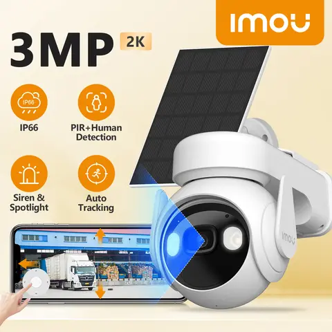 IMOU Cell PT Lite 3MP Battery Camera With Solar Panels Colorful Night Vision Security Protection Wifi Survalance Camera Outdoor