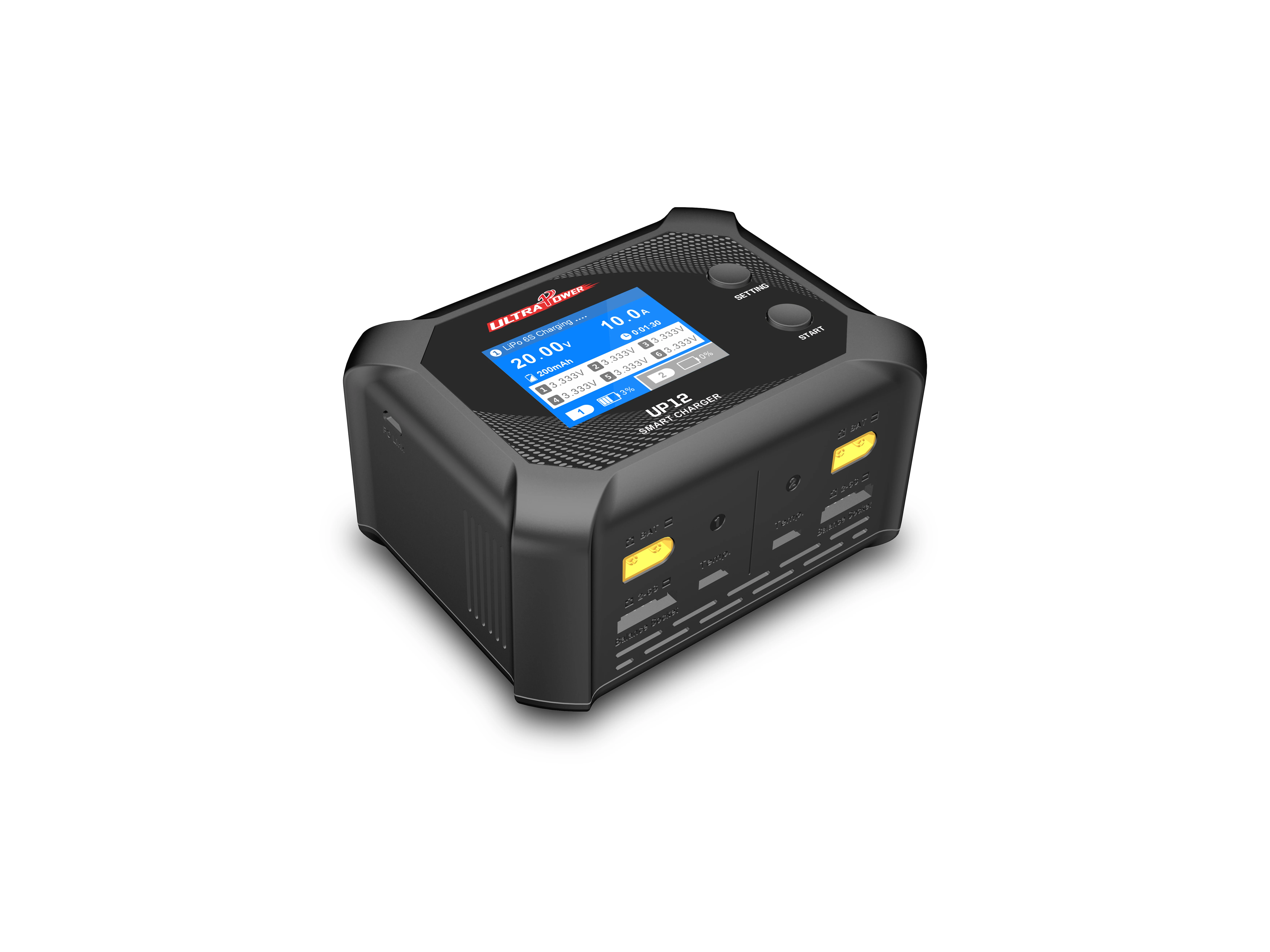Умное зарядное устройство UltraPower UP12 AC200W с цветным экраном высокой четкости, двухканальная быстрая зарядка
Умное зарядное устройство UltraPower UP12 AC200W с цветным экраном высокой четкости, двухканальная быстрая зарядка
