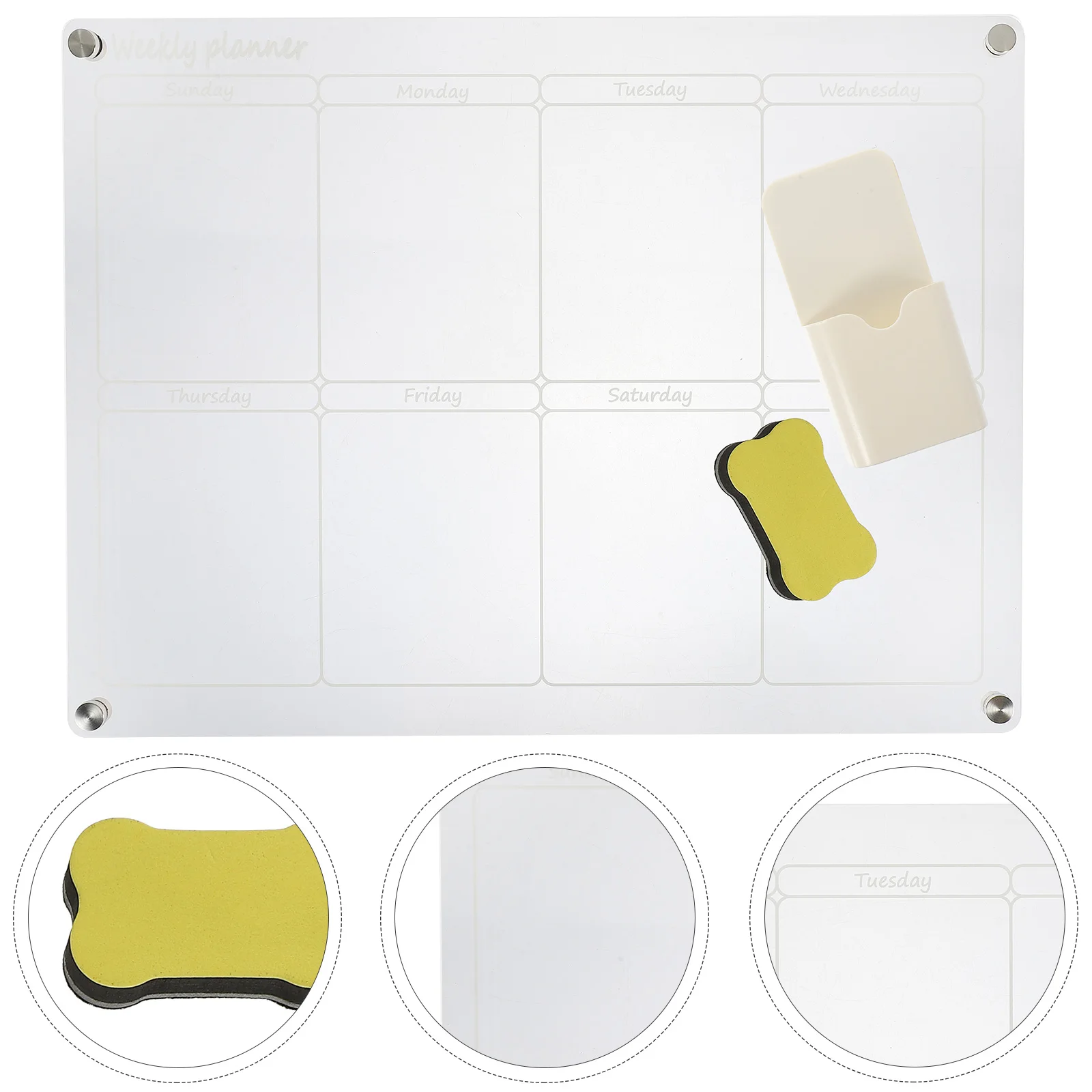 Transparent Weekly Planner Acrylic Dry Erase Board Magnetic Fridge Wall Calendar Schedule Clear Reusable Letterboard Display
Transparent Weekly Planner Acrylic Dry Erase Board Magnetic Fridge Wall Calendar Schedule Clear Reusable Letterboard Display