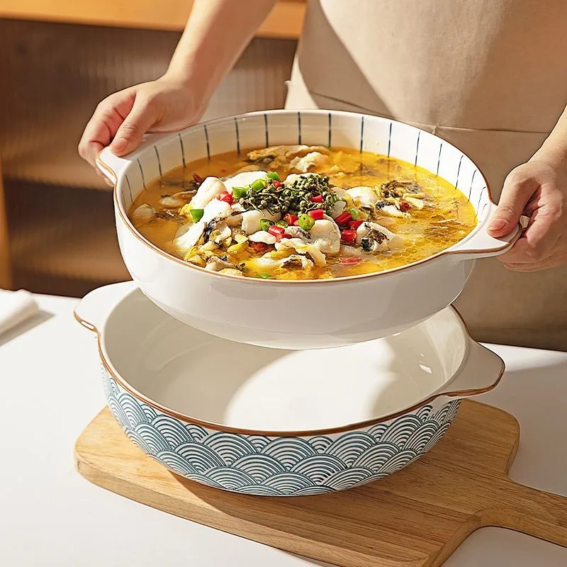 Ceramic Double Ear Style Large Capacity Kitchen Soup Bowl Large Soup Bowl Boiled Fish Bowl Household Instant Noodle Bowl ZF691
Ceramic Double Ear Style Large Capacity Kitchen Soup Bowl Large Soup Bowl Boiled Fish Bowl Household Instant Noodle Bowl ZF691