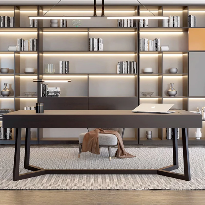 Desk Italian solid wood minimalist home study modern desk computer desk double long desk.
Desk Italian solid wood minimalist home study modern desk computer desk double long desk.