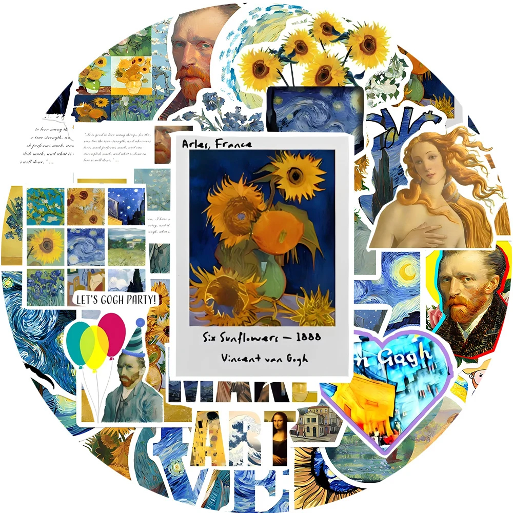 10/30/55pcs Artist Van Gogh Oil Painting Work Stickers Sunflowers Cartoon Decal Decoration DIY Motorcycle Guitar Vintage Sticker
10/30/55pcs Artist Van Gogh Oil Painting Work Stickers Sunflowers Cartoon Decal Decoration DIY Motorcycle Guitar Vintage Sticker