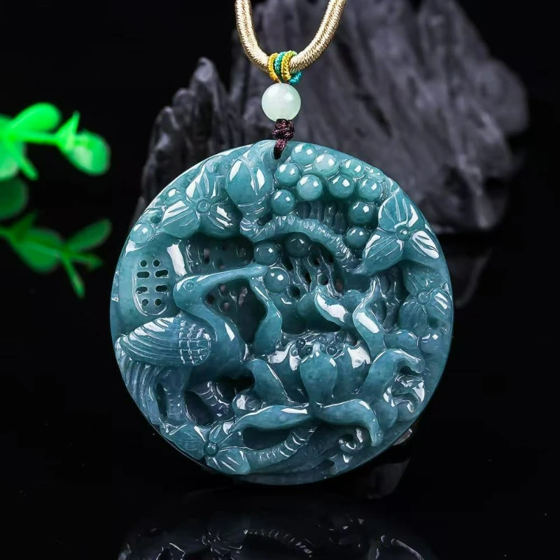 Натуральный изумрудно-синий нефритовый кулон с полой резной подвеской в виде лотоса и чайки для мужчин и женщин, модный аксессуар для пар, подарок
Натуральный изумрудно-синий нефритовый кулон с полой резной подвеской в виде лотоса и чайки для мужчин и женщин, модный аксессуар для пар, подарок