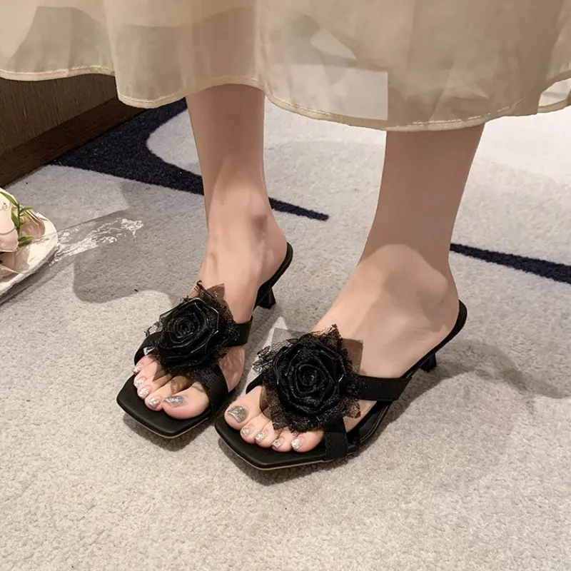 Summer Open Toe Flower Stiletto Slippers High Heel Slip Sandals
Summer Open Toe Flower Stiletto Slippers High Heel Slip Sandals