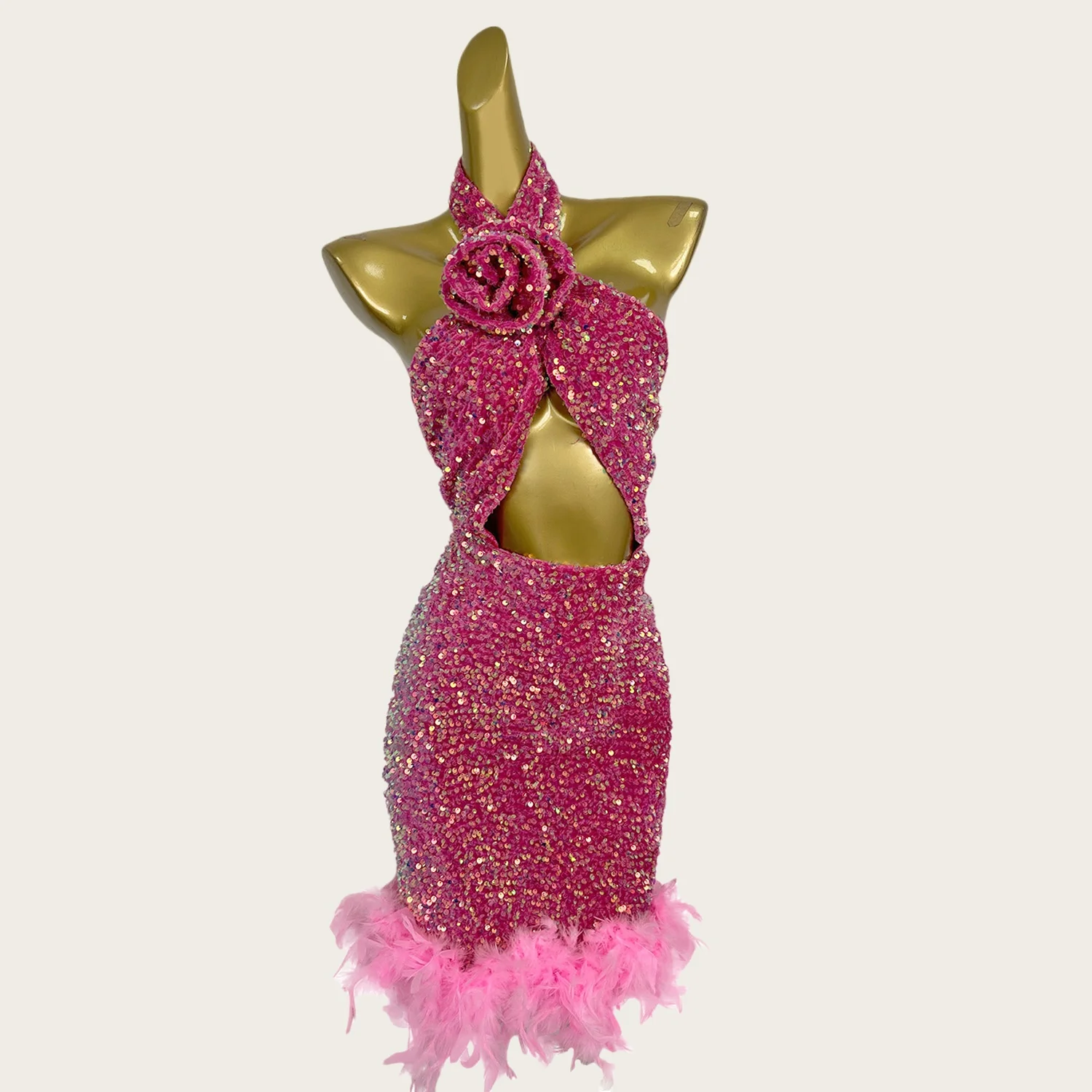 Fenqiangwei High-end Rose Sequin Backless Pink Bodycon Mini Dress Celebrity Prom Cocktail Party Outfit Birthday Sexy Women Dress
Fenqiangwei High-end Rose Sequin Backless Pink Bodycon Mini Dress Celebrity Prom Cocktail Party Outfit Birthday Sexy Women Dress