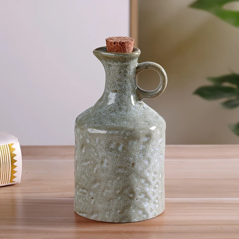 European Kitchen Oil Bottle No Drip Ceramic Oil Dispenser with Leakproof Lid Handmade Textured Design
European Kitchen Oil Bottle No Drip Ceramic Oil Dispenser with Leakproof Lid Handmade Textured Design