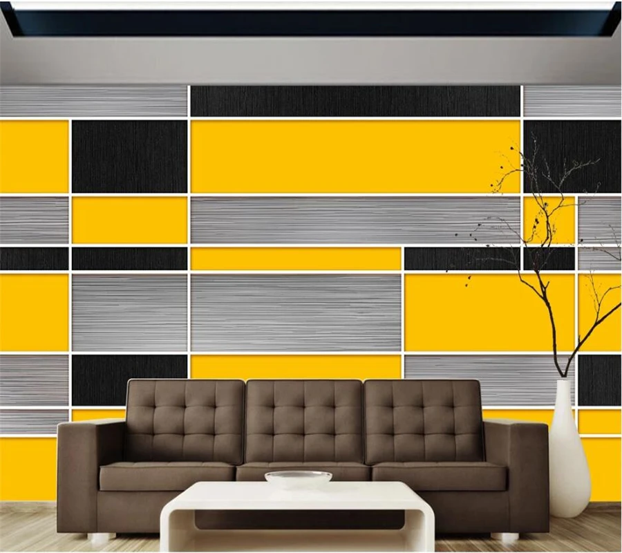 Customized products mural fashion home decoration black yellow gray geometric mosaic Living room TV background wall wallpaper 3d
Customized products mural fashion home decoration black yellow gray geometric mosaic Living room TV background wall wallpaper 3d