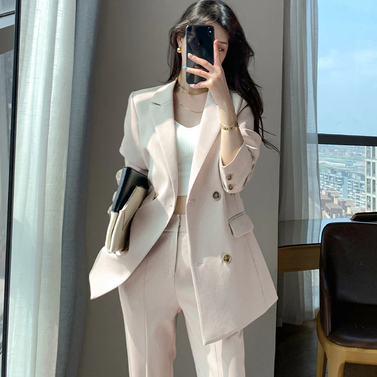 Korean Style Fashionable Two-Piece Suit Set Casual Commute Elegant Spring Autumn High Quality Women's Business Casual Outfit
Korean Style Fashionable Two-Piece Suit Set Casual Commute Elegant Spring Autumn High Quality Women's Business Casual Outfit