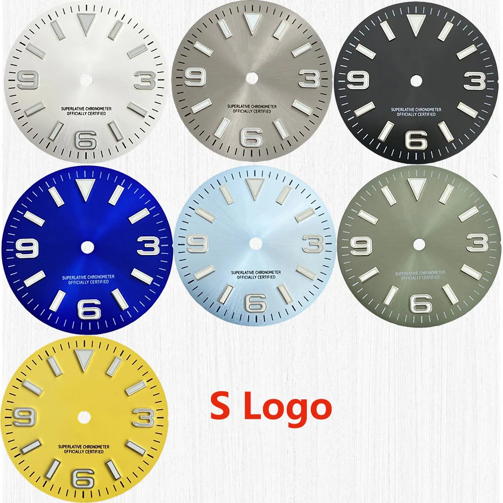 7 Styles 28.5mm Watch Dial Green Luminous Sunray Exp lorer NH35 Dial Suit For NH35/NH36 Movement Watch Modification Accessories
7 Styles 28.5mm Watch Dial Green Luminous Sunray Exp lorer NH35 Dial Suit For NH35/NH36 Movement Watch Modification Accessories
