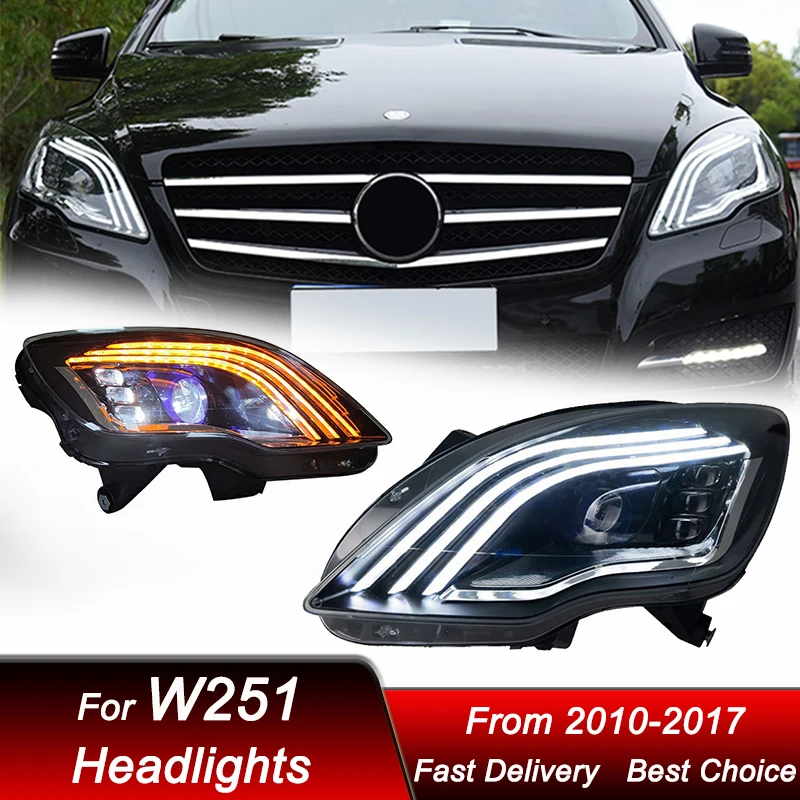 Car Headlights For Mercedes-Benz R class W251 2010-2017 Maybach style LED Auto Headlamp Assembly Projector Lens Accessories Kit
Car Headlights For Mercedes-Benz R class W251 2010-2017 Maybach style LED Auto Headlamp Assembly Projector Lens Accessories Kit