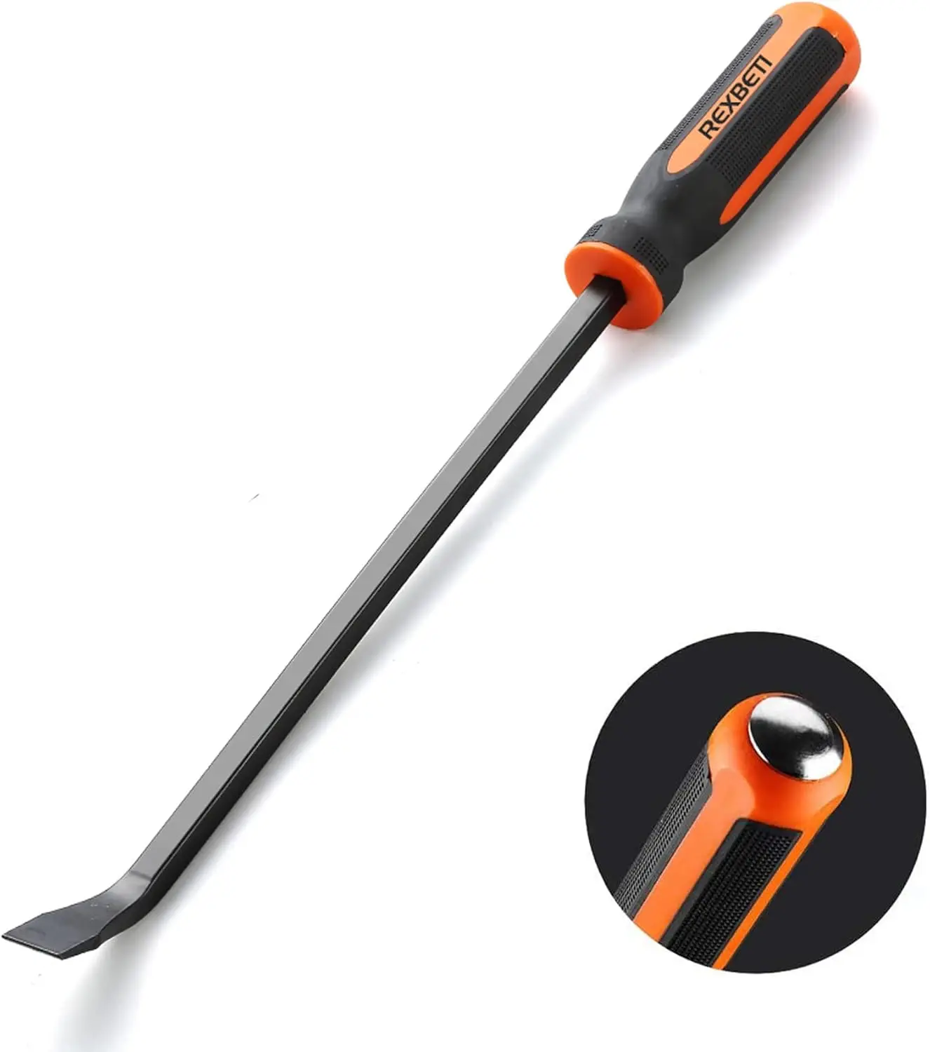 16 Inch Pry Bar Set Thicker Strike Cap Handle, Black Orange, Comfortable Non-Slip Double Angled Tip Handled
16 Inch Pry Bar Set Thicker Strike Cap Handle, Black Orange, Comfortable Non-Slip Double Angled Tip Handled