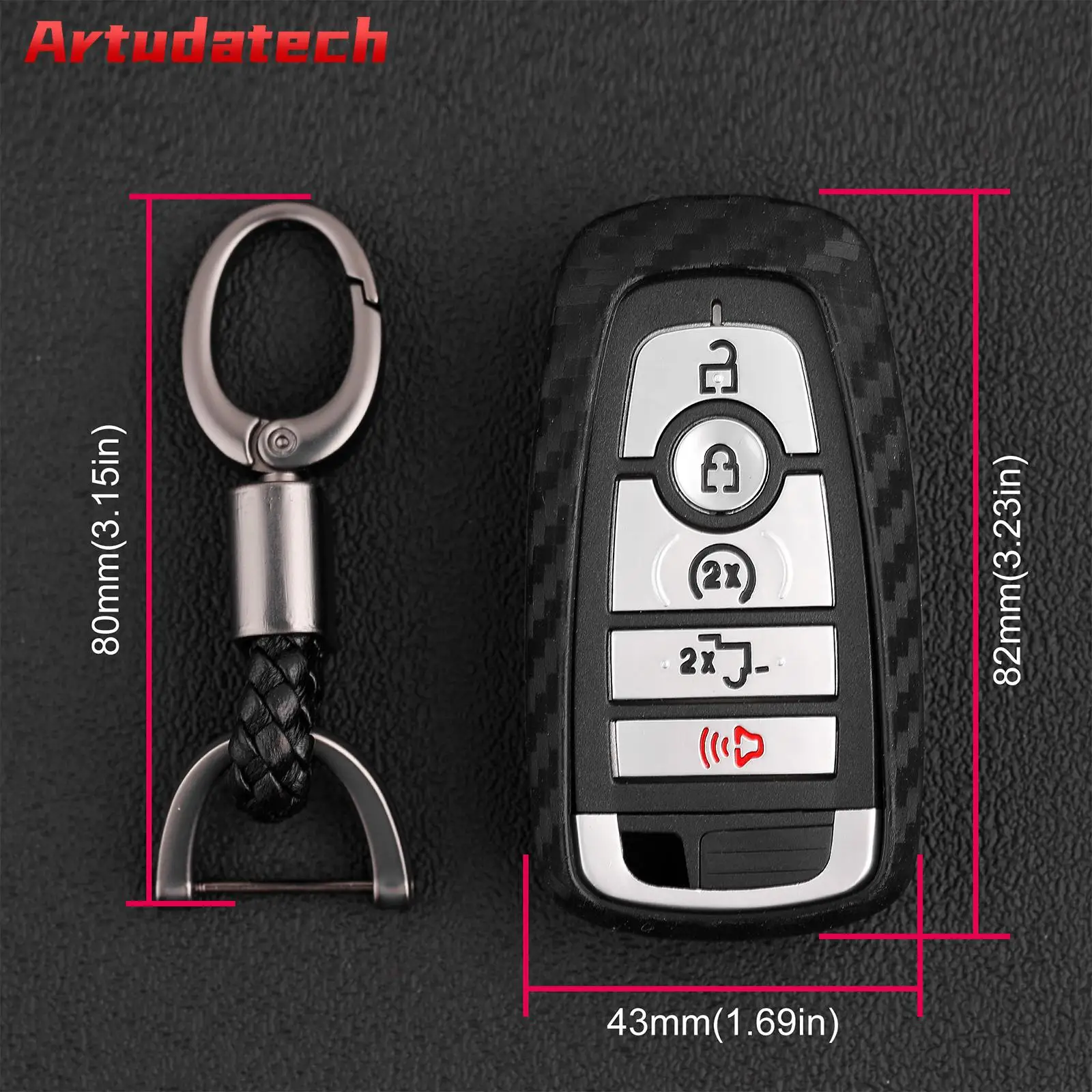 Artudatech Leather Silicone Car Key Case Cover With Buckle For Ford Smart No Key Included
Artudatech Leather Silicone Car Key Case Cover With Buckle For Ford Smart No Key Included