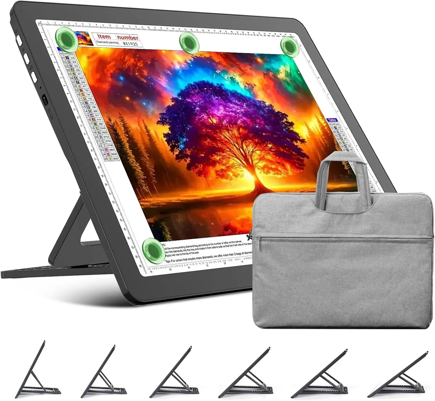 A3 Super Bright Light Board with Stand, Bag, Wireless Light Pad for Tracing Drawing, Cordless Light Table for Diamond Painting
A3 Super Bright Light Board with Stand, Bag, Wireless Light Pad for Tracing Drawing, Cordless Light Table for Diamond Painting
