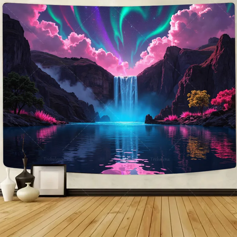 1 шт. настенный гобелен Aurora Borealis водопадный гобелен-яркий фэнтезийный пейзаж искусства
1 шт. настенный гобелен Aurora Borealis водопадный гобелен-яркий фэнтезийный пейзаж искусства