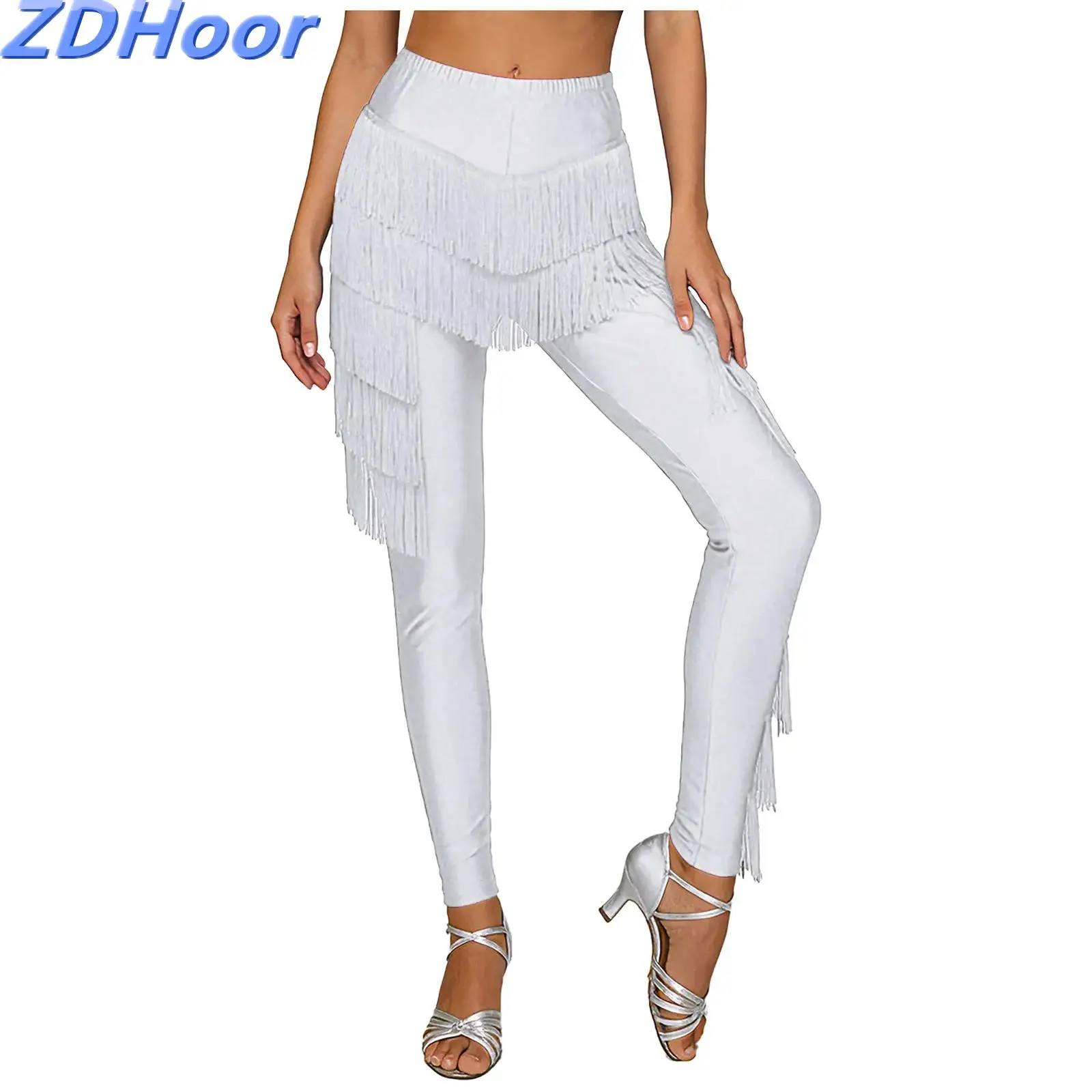 Womens Latin Dance Long Pants Tiered Tassel Elastic Waistband Fringed Leggings Trousers Tango Cha-cha Dance Costume
Womens Latin Dance Long Pants Tiered Tassel Elastic Waistband Fringed Leggings Trousers Tango Cha-cha Dance Costume