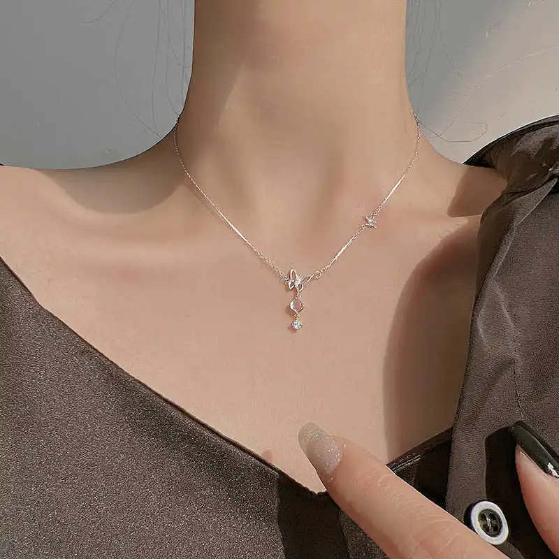 Seiko 925 Silver Moonlight Stone Butterfly Necklace, Feminine, High-end, Niche, Super Immortal Collarbone Chain
Seiko 925 Silver Moonlight Stone Butterfly Necklace, Feminine, High-end, Niche, Super Immortal Collarbone Chain