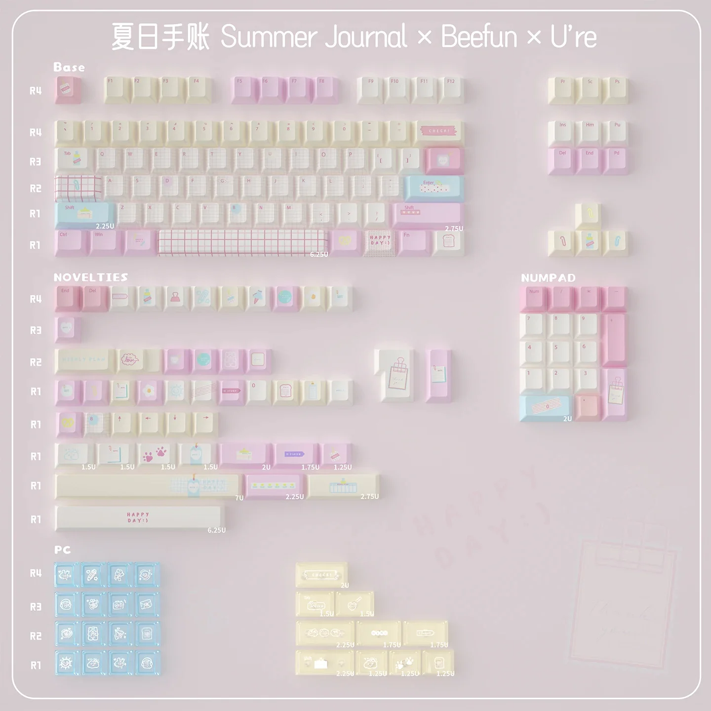 Summer Hand Account Mechanical Keyboard Keycaps Girls PBT + PC Full Set Sublimation Original Factory/MOA Height
Summer Hand Account Mechanical Keyboard Keycaps Girls PBT + PC Full Set Sublimation Original Factory/MOA Height