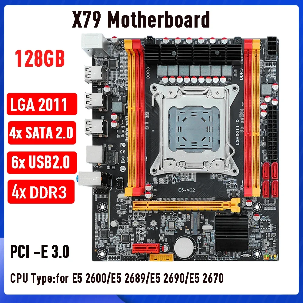 X79 Desktop Motherboard NVME M.2 SSD LGA 2011 Mainboard PCI-E 16X Support DDR3 128GB Memory 4*SATA2.0 6*USB2.0 Interface
X79 Desktop Motherboard NVME M.2 SSD LGA 2011 Mainboard PCI-E 16X Support DDR3 128GB Memory 4*SATA2.0 6*USB2.0 Interface