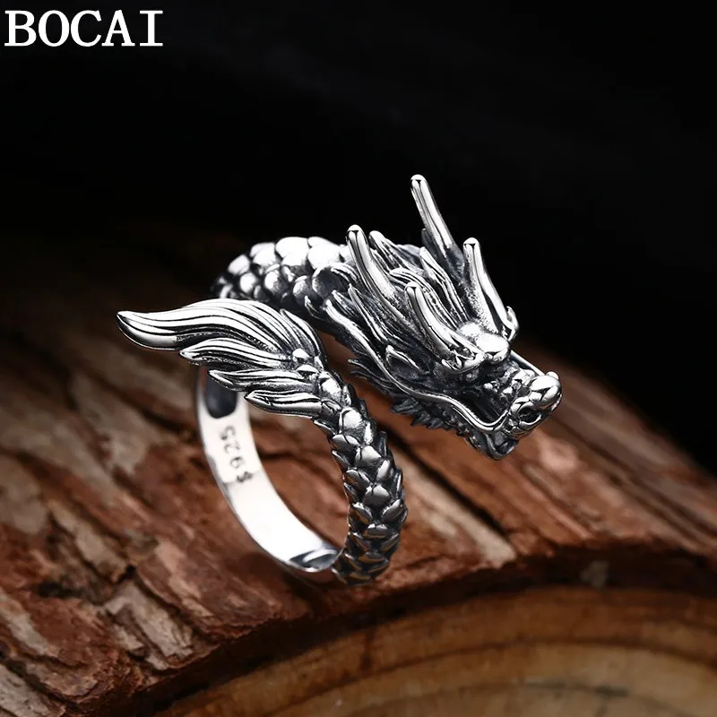 BOCAI New S925 Sterling Silver Retro Trend Domineering Dragon Engagement Ring Men's Selected Gift
BOCAI New S925 Sterling Silver Retro Trend Domineering Dragon Engagement Ring Men's Selected Gift
