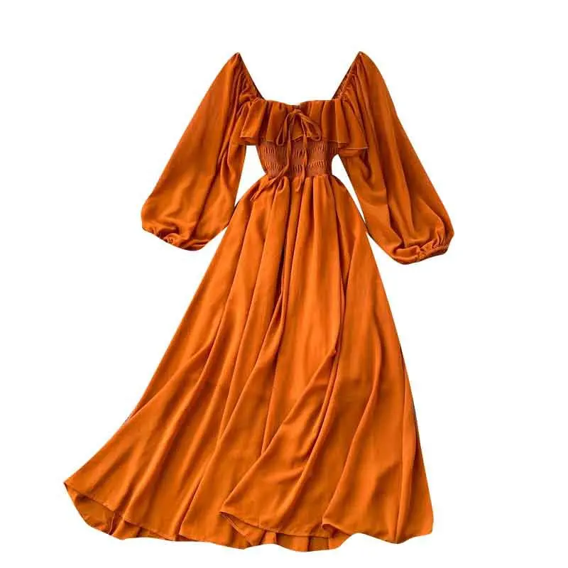 2025 New Vintage Women's Chic Vestido French Style Square Neck Puff Sleeve Backless Chiffon Dresses Fashion Spring Summer Dress
2025 New Vintage Women's Chic Vestido French Style Square Neck Puff Sleeve Backless Chiffon Dresses Fashion Spring Summer Dress