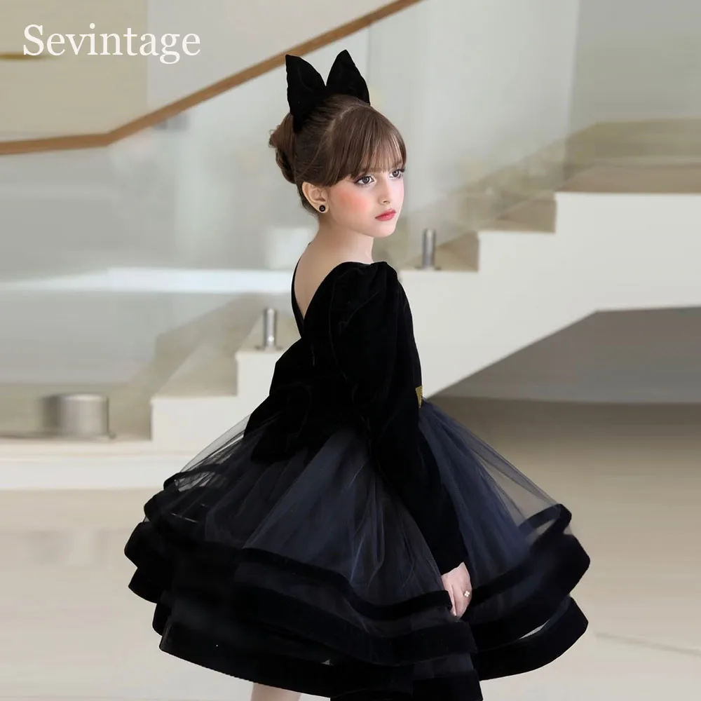 Простые черные платья для девочек Sevintage, бархатные бальные платья с длинными рукавами для детей, платья с круглым вырезом для дня рождения, 2026, на заказ
Простые черные платья для девочек Sevintage, бархатные бальные платья с длинными рукавами для детей, платья с круглым вырезом для дня рождения, 2026, на заказ