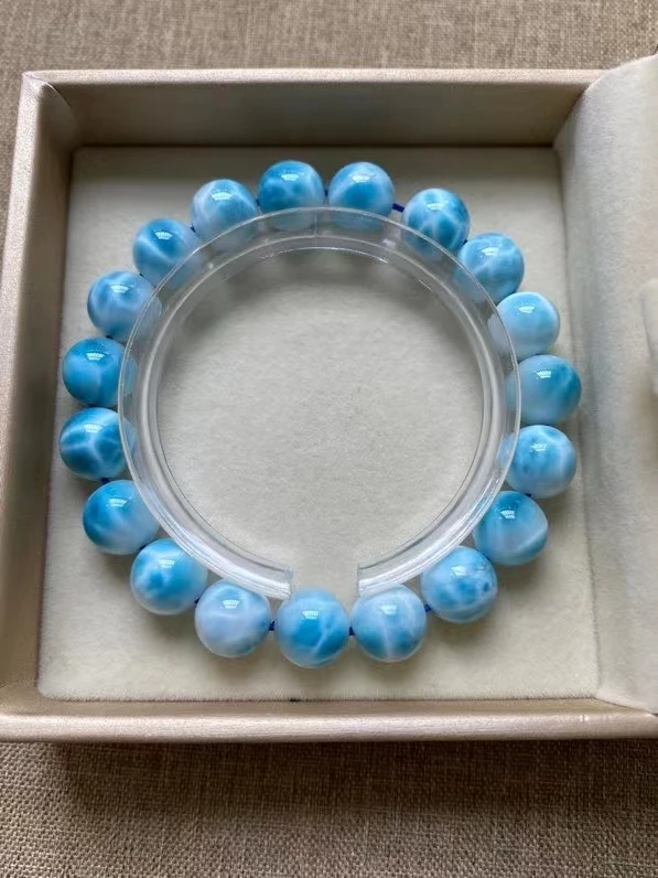 Natural Blue Larimar Round Beads Bracelet Jewelry 10.3mm Blue Larimar Pattern Women Men AAAAAAA
Natural Blue Larimar Round Beads Bracelet Jewelry 10.3mm Blue Larimar Pattern Women Men AAAAAAA