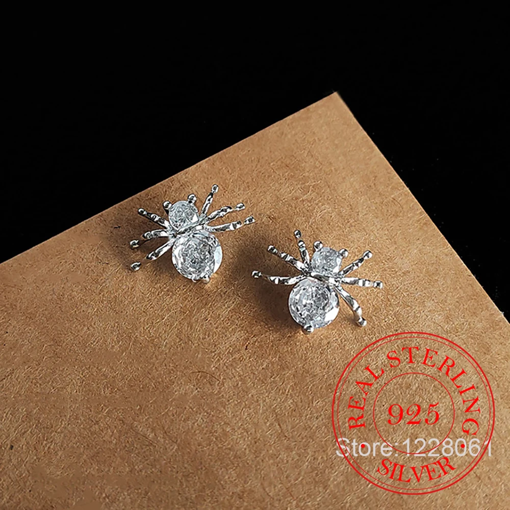 925 Sterling Silver Cute Crystal Spider Stud Earrings For Woman Christmas Gifts Piercing Jewelry Aretes De Mujer Party Gift
925 Sterling Silver Cute Crystal Spider Stud Earrings For Woman Christmas Gifts Piercing Jewelry Aretes De Mujer Party Gift