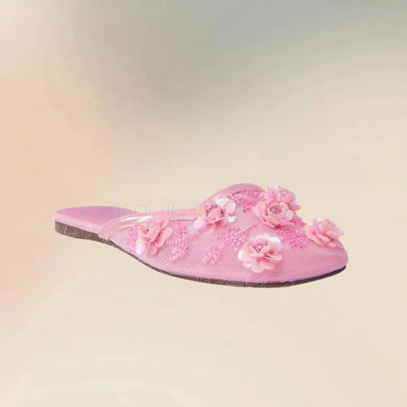 Pink Sequins Flower Beads Design Slippers Slip On Women Shoes Low Top Square Toe Fashion Party Banquet 2025 Zapatos Para Mujere
Pink Sequins Flower Beads Design Slippers Slip On Women Shoes Low Top Square Toe Fashion Party Banquet 2025 Zapatos Para Mujere