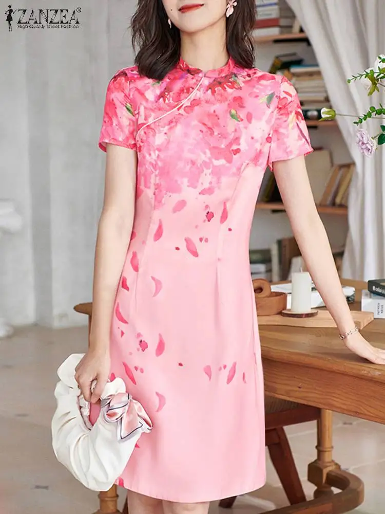 Elegant Floral Dress ZANZEA Summer Women Elegant Party Sundress Short Sleeve Printed Vestidos Fashion Holiday Knee-length Robe
Elegant Floral Dress ZANZEA Summer Women Elegant Party Sundress Short Sleeve Printed Vestidos Fashion Holiday Knee-length Robe