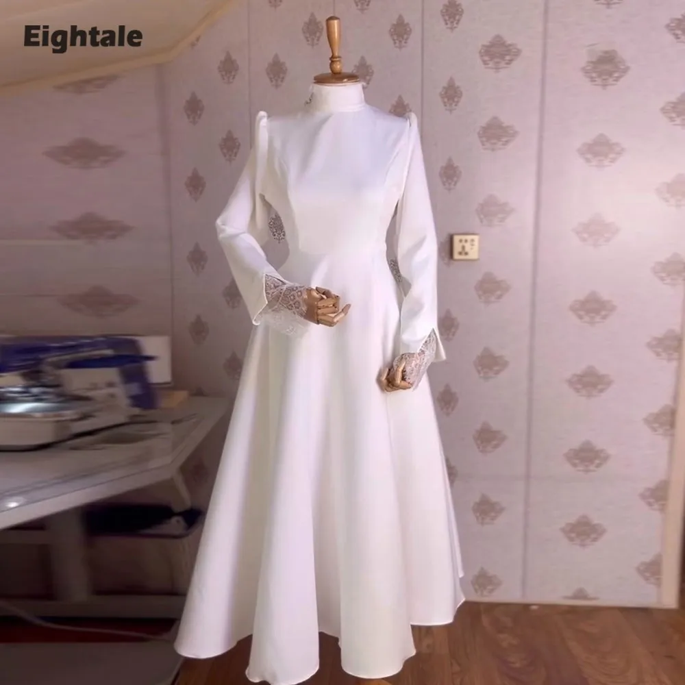 Eightale Arabic Wedding Dress High Neck Lace Customized Ivory Long Sleeve Muslim A-Line Bridal Gown Bride Party Dress
Eightale Arabic Wedding Dress High Neck Lace Customized Ivory Long Sleeve Muslim A-Line Bridal Gown Bride Party Dress