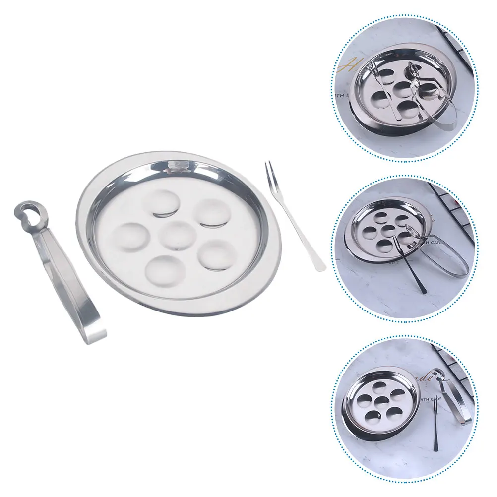 Stainless Steel 6-hole Plate Non-slip Grooves Easy Clean Kitchen Utensil Escargot Baking Server Fork Clamp Set Shellfish Dish
Stainless Steel 6-hole Plate Non-slip Grooves Easy Clean Kitchen Utensil Escargot Baking Server Fork Clamp Set Shellfish Dish