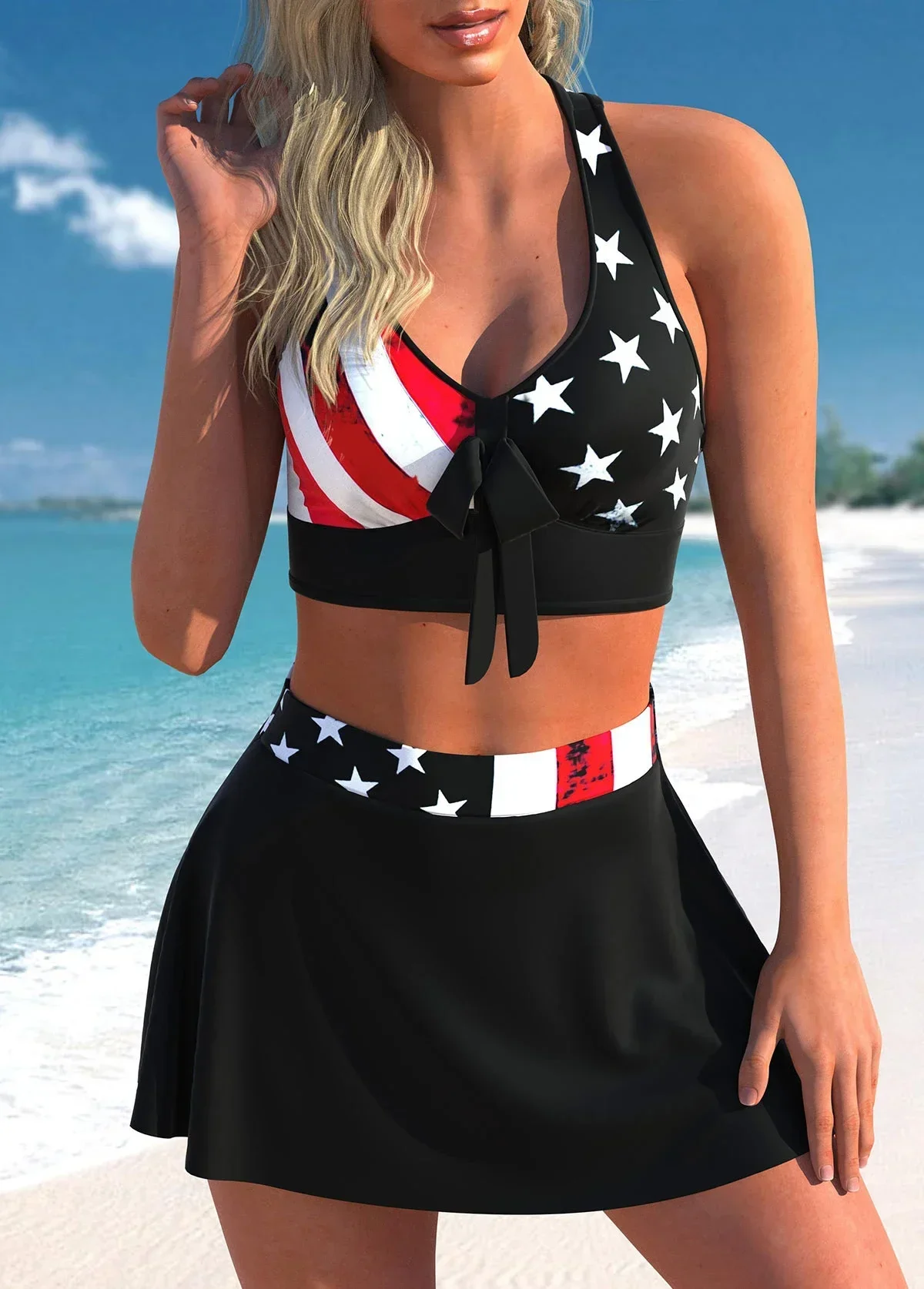 New Summer Beach New Women's Bikini Two Piece Swimwear Flag Print Holiday Lace Up Beach Dress S-5XL
New Summer Beach New Women's Bikini Two Piece Swimwear Flag Print Holiday Lace Up Beach Dress S-5XL