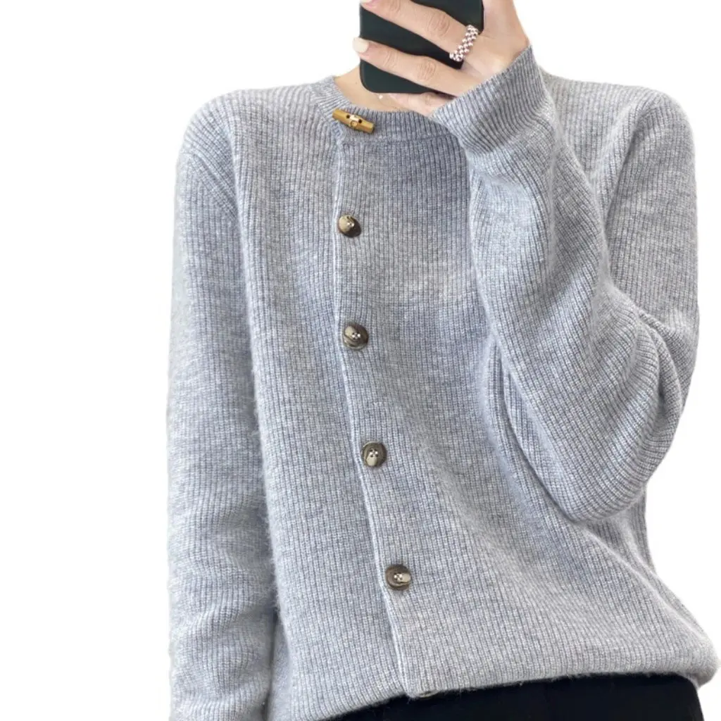 Women's Crewneck Sweater Loose Fit Simple All-match Slub Long-Sleeved Elegant Cardigan Solid Color for Autumn
Women's Crewneck Sweater Loose Fit Simple All-match Slub Long-Sleeved Elegant Cardigan Solid Color for Autumn