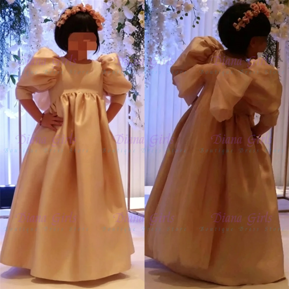 Lovely Little Girls Flower Girl Dress Pink Satin With Tulle Fluffy Long Bow Belt For Wedding Ball Dresses Kids Birthday Gowns
Lovely Little Girls Flower Girl Dress Pink Satin With Tulle Fluffy Long Bow Belt For Wedding Ball Dresses Kids Birthday Gowns