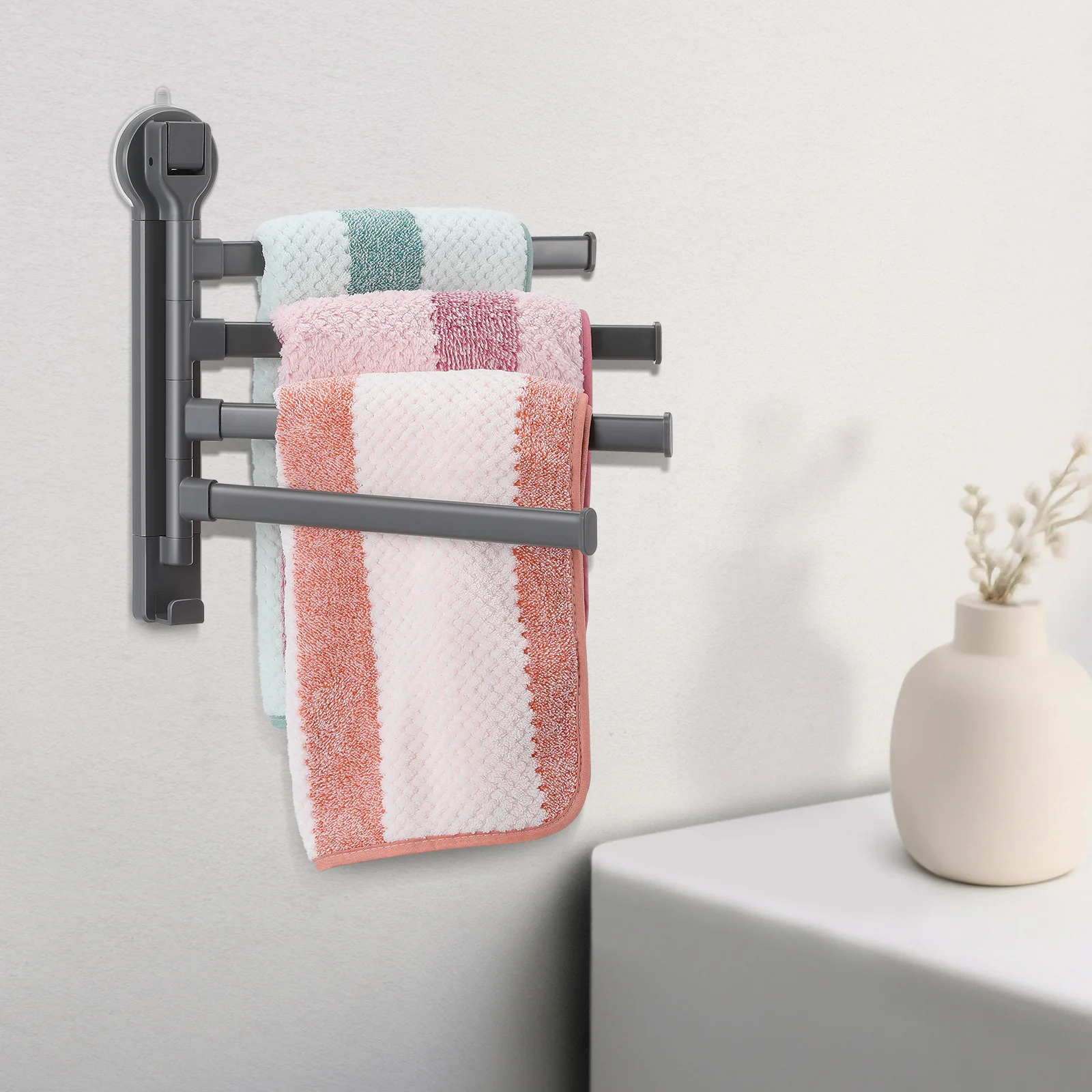 4-Bar Suction Cup Rotating Towel Rack No Drill For Bathroom Adjustable Swing Arm Holder Smooth Surfaces Metal Abs Towel Bars
4-Bar Suction Cup Rotating Towel Rack No Drill For Bathroom Adjustable Swing Arm Holder Smooth Surfaces Metal Abs Towel Bars