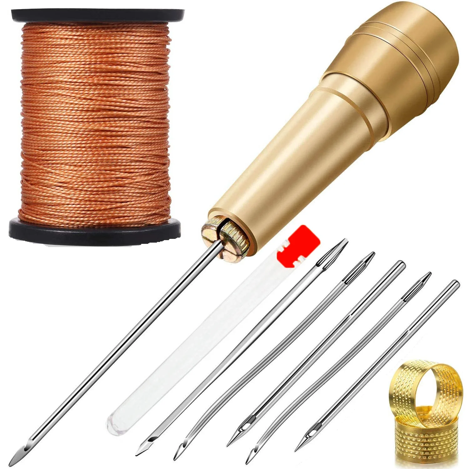 Leather Sewing Kit DIY Leather Sewing Awl Needle with Copper Handle Set Leather Canvas Tent Shoes Repairing Tool 3 Color Thread
Leather Sewing Kit DIY Leather Sewing Awl Needle with Copper Handle Set Leather Canvas Tent Shoes Repairing Tool 3 Color Thread