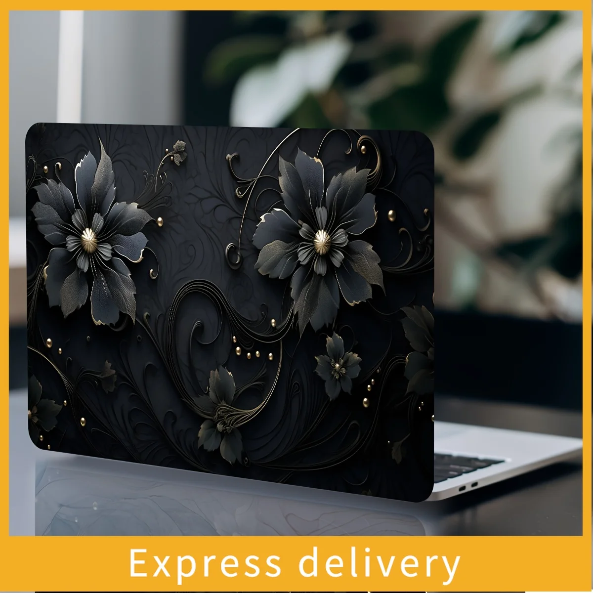2 pieces of elegant black floral laptop skin - waterproof, scratch-resistant, self-adhesive PVC sticker for laptops and tablets,
2 pieces of elegant black floral laptop skin - waterproof, scratch-resistant, self-adhesive PVC sticker for laptops and tablets,