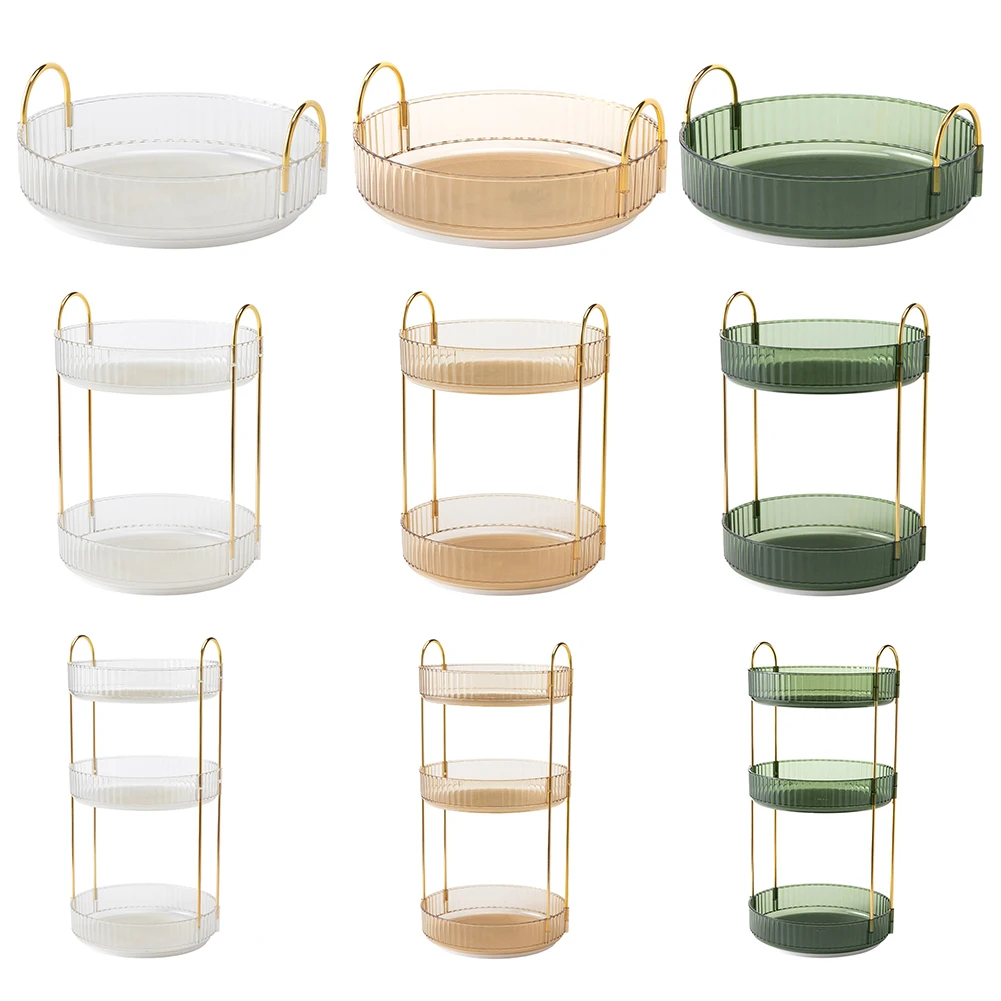 360 Rotating Makeup Organizer Large Capacity Cosmetic Storage Rack Transparent Multi-Layer Make Up Organizer Box Desktop Rack